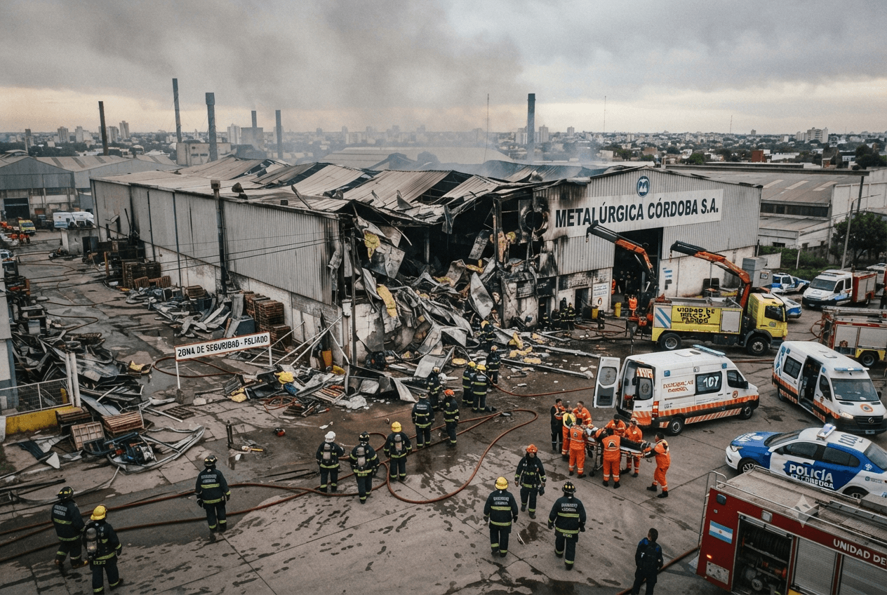 Fatal Boiler Explosion Hits Córdoba Industrial Zone 3 Workers Confirmed Dead: Crews Clear Rubble Fatal Boiler Explosion Hits Córdoba Industrial Zone 3 Workers Confirmed Dead: Crews Clear Rubble