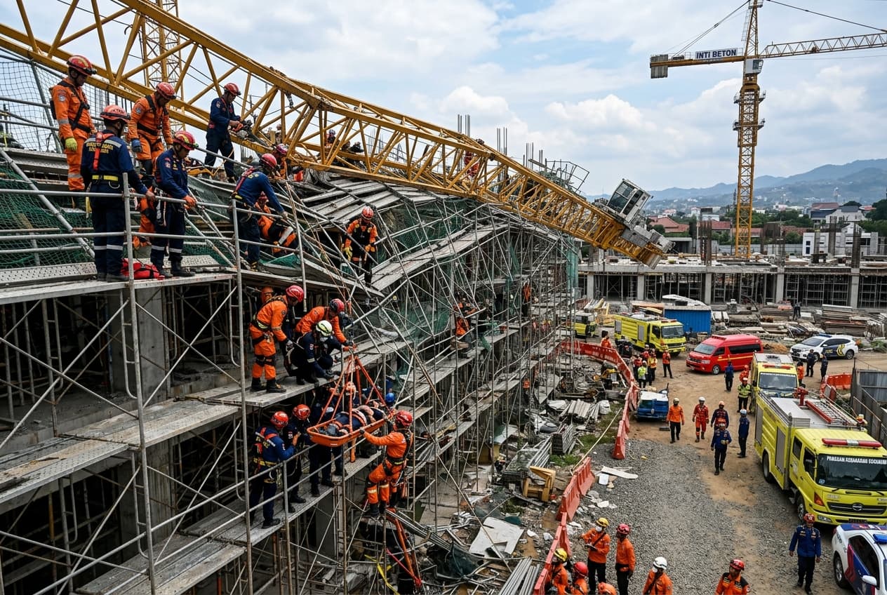 Construction Site Tower Crane Collapse In Guangzhou Leaves One Worker Dead And Two Injured Wednesday Construction Site Tower Crane Collapse In Guangzhou Leaves One Worker Dead And Two Injured Wednesday