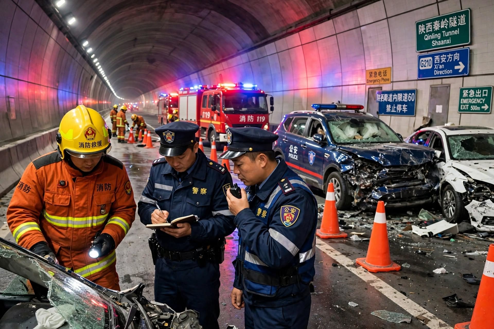 Tunnel Pileup In Shaanxi Expressway, Two Dead After Multi Car Crash, Nine Injured Inside Tunnel Tunnel Pileup In Shaanxi Expressway, Two Dead After Multi Car Crash, Nine Injured Inside Tunnel