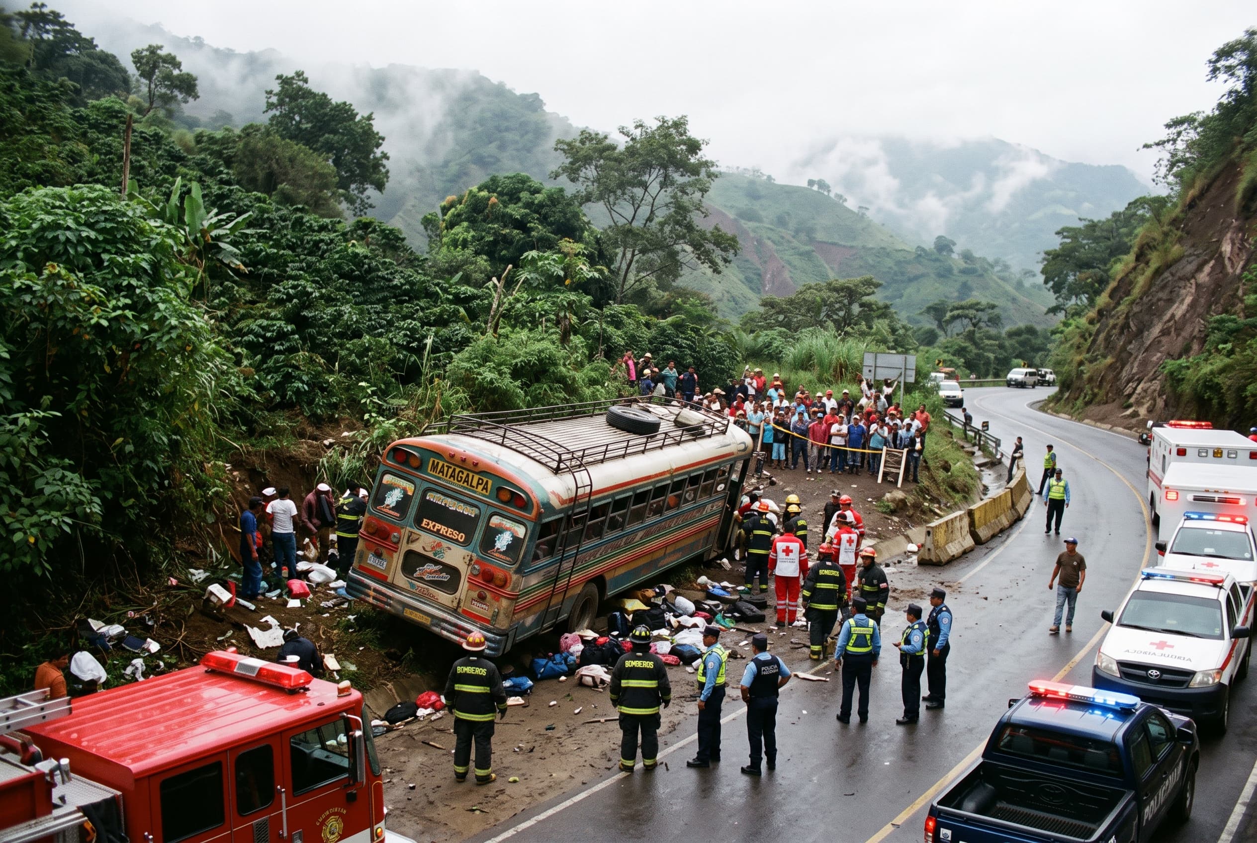 Highway Tragedy Near Matagalpa: Four Killed As Overcrowded Passenger Bus Overturns On Curve Highway Tragedy Near Matagalpa: Four Killed As Overcrowded Passenger Bus Overturns On Curve
