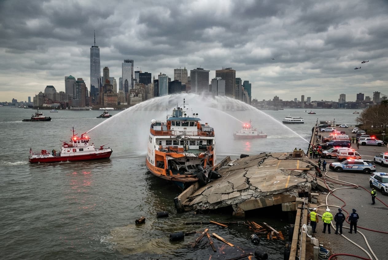 Harbor Disaster: Commuter Ferry Hits Concrete Pier in New York Harbor, Leaving One Dead Harbor Disaster: Commuter Ferry Hits Concrete Pier in New York Harbor, Leaving One Dead