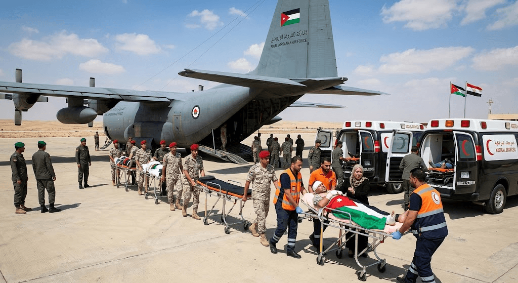 Jordanian Air Force Evacuates 11 Citizens Injured in Devastating Egypt Crash Jordanian Air Force Evacuates 11 Citizens Injured in Devastating Egypt Crash