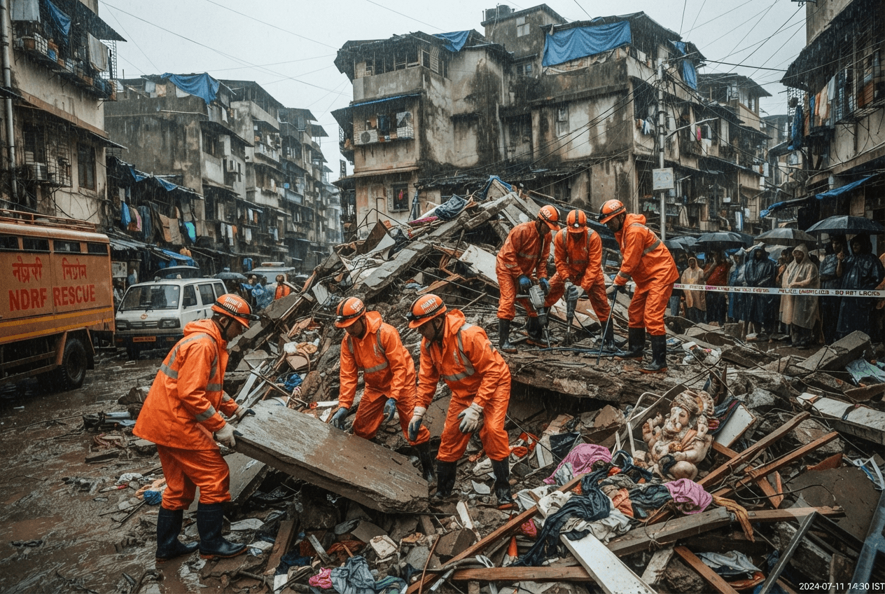 Mumbai Monsoon Disaster: Six Dead After Residential Building Collapses Following Intense Rainfall In Suburbs Mumbai Monsoon Disaster: Six Dead After Residential Building Collapses Following Intense Rainfall In Suburbs