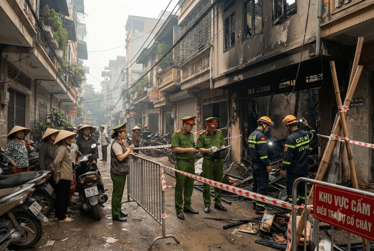 Residential Fire Tragedy: Electrical Short Circuit In Hai Phong Home Claims Three Family Lives Residential Fire Tragedy: Electrical Short Circuit In Hai Phong Home Claims Three Family Lives