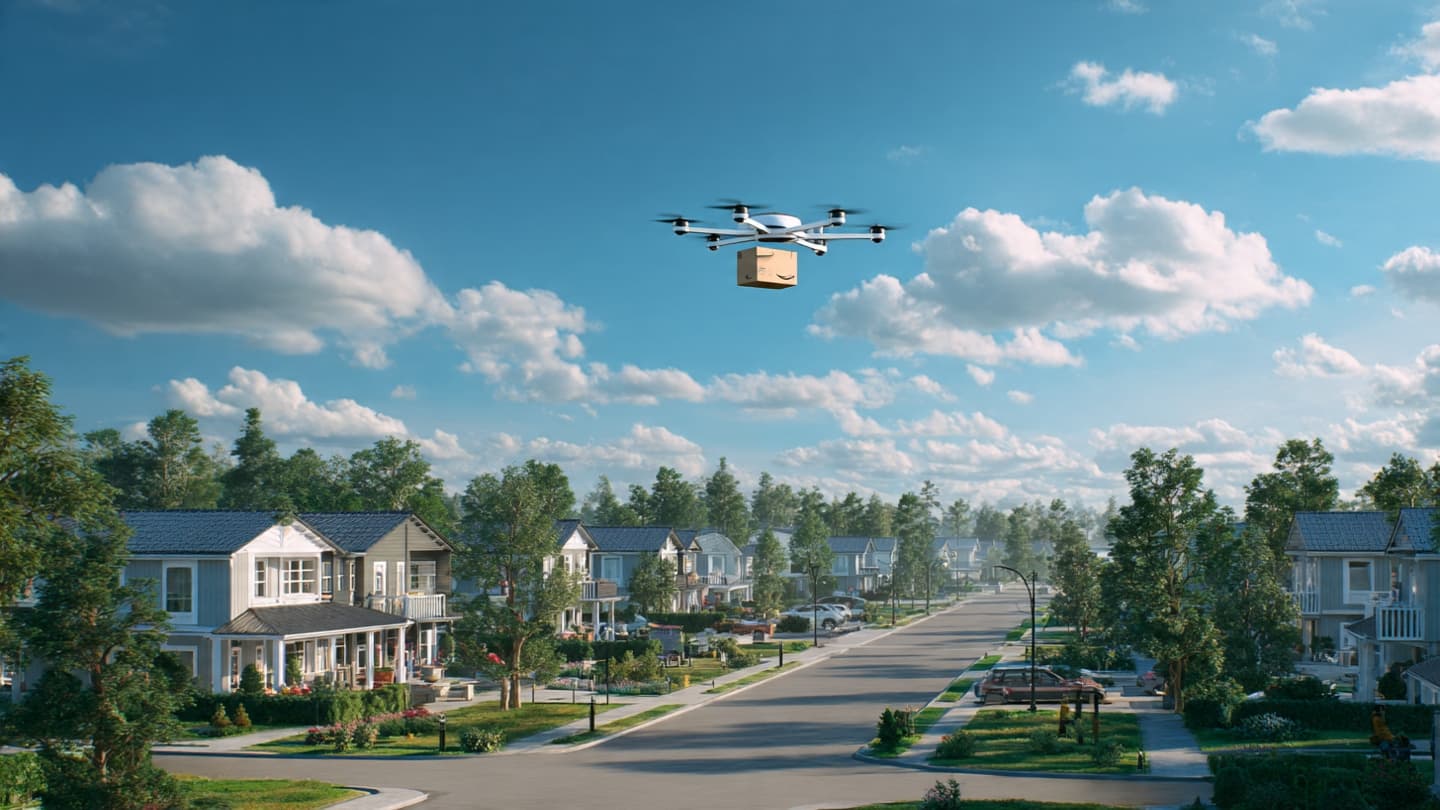 Between Homes and Open Skies: Amazon’s Drones Carry Packages Across America’s Emerging Delivery Landscape Today Between Homes and Open Skies: Amazon’s Drones Carry Packages Across America’s Emerging Delivery Landscape Today
