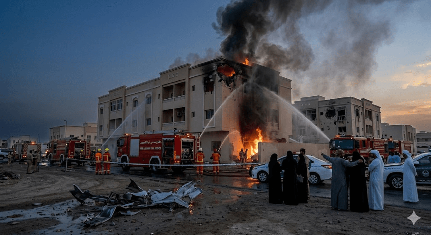 Drone Strike Triggers Building Fire in UAE’s Umm Al Quwain Drone Strike Triggers Building Fire in UAE’s Umm Al Quwain