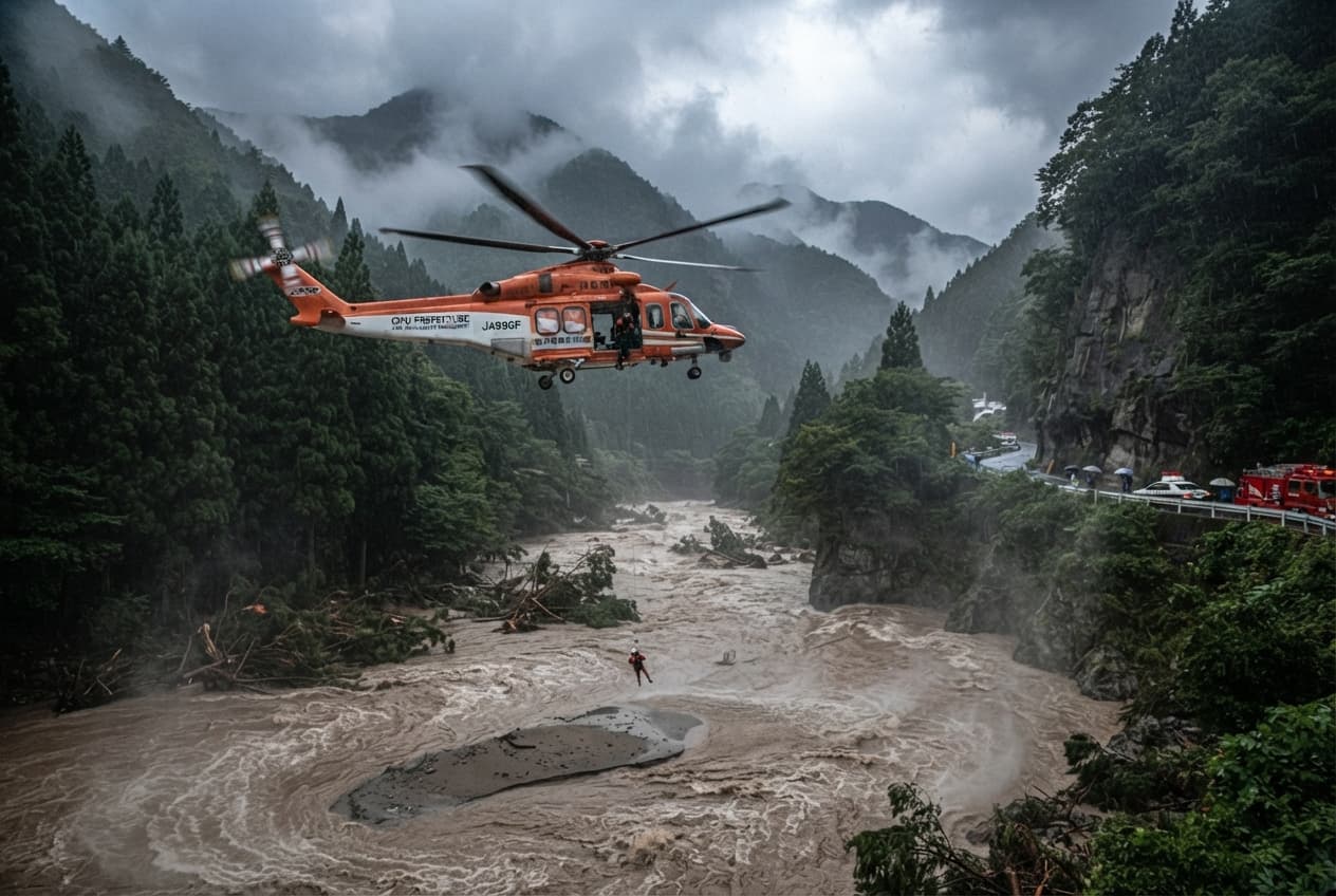 Flash Flood Alert: Raging River Waters Trap Sightseers, Leaving One Dead Near Gifu Prefecture Flash Flood Alert: Raging River Waters Trap Sightseers, Leaving One Dead Near Gifu Prefecture