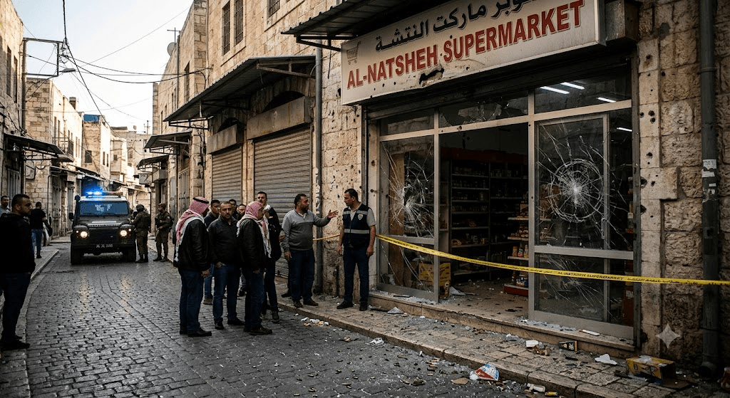 Gunmen Open Fire on Commercial Shop in Hebron, Triggering Chaos Gunmen Open Fire on Commercial Shop in Hebron, Triggering Chaos