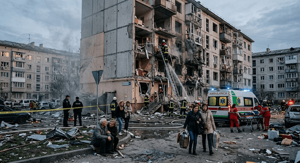 Under Heavy Fire: Widespread Russian Missile Barrage Kills 8 and Injures Dozens in Ukraine Under Heavy Fire: Widespread Russian Missile Barrage Kills 8 and Injures Dozens in Ukraine