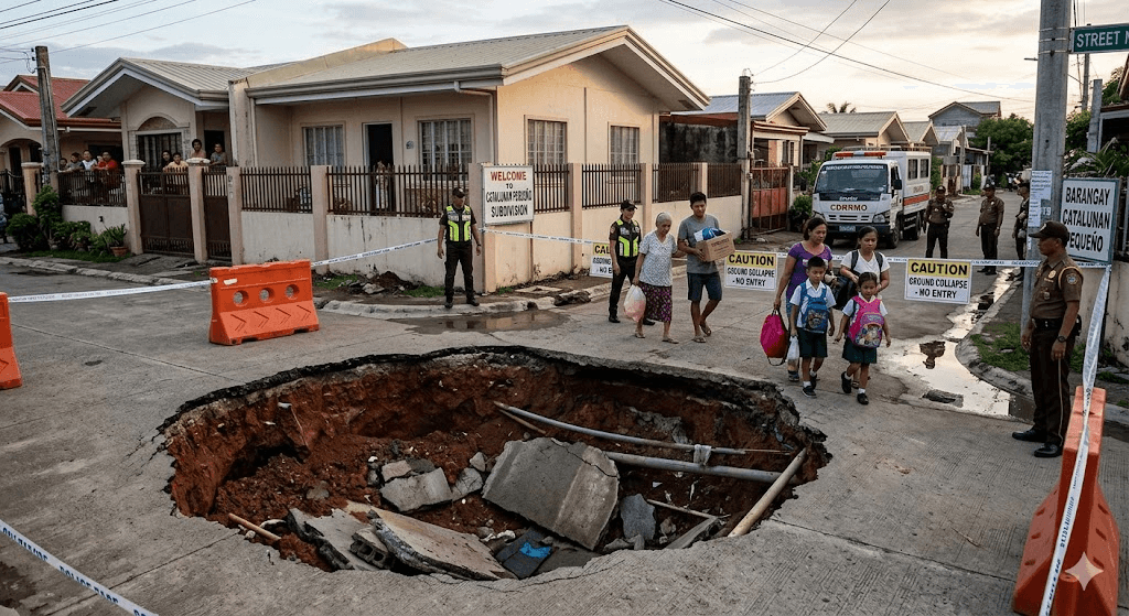 The Earth Gives Way: 5 Davao City Families Ordered to Evacuate as Ground Collapses The Earth Gives Way: 5 Davao City Families Ordered to Evacuate as Ground Collapses