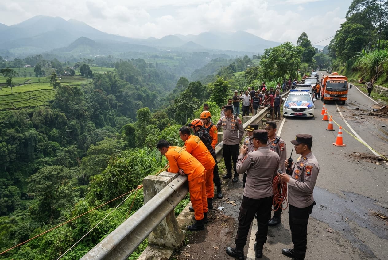 Puncak Pass Disaster: Minibus Plunge into Deep Ravine Leaves Four Passengers Dead Puncak Pass Disaster: Minibus Plunge into Deep Ravine Leaves Four Passengers Dead