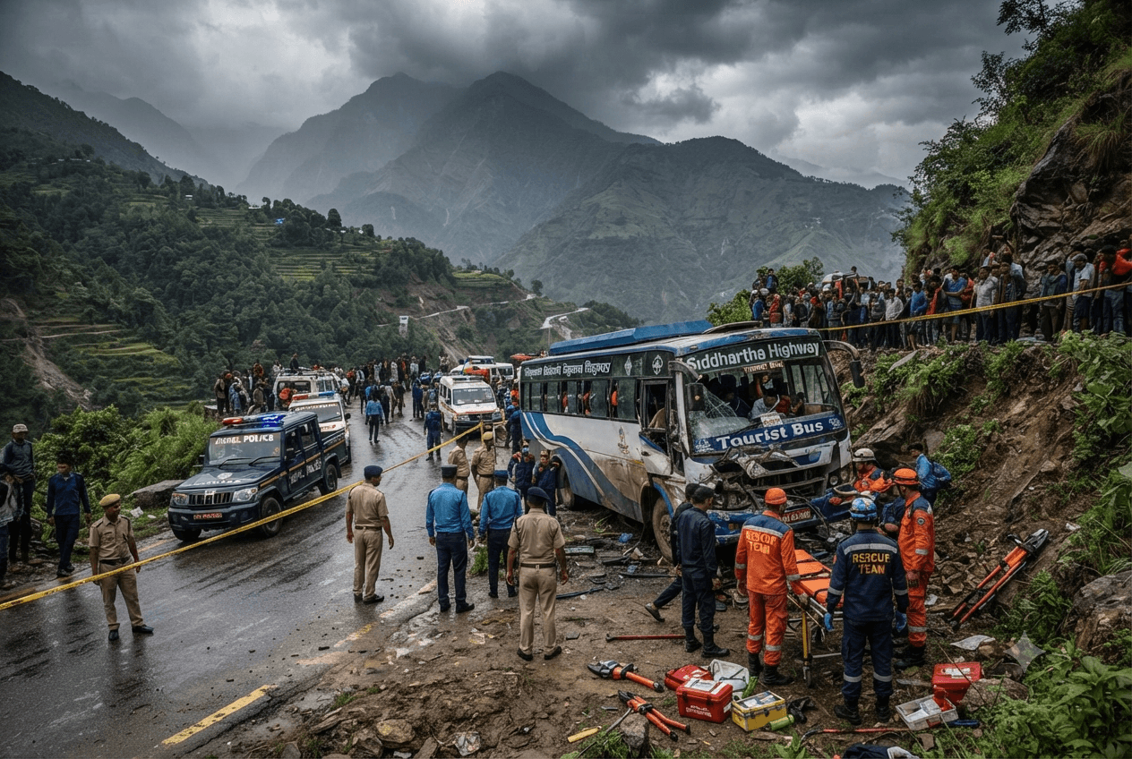 Rupandehi Transit Tragedy: Assistant Driver Killed Following Bus Rollover on Siddartha Highway This Thursday Rupandehi Transit Tragedy: Assistant Driver Killed Following Bus Rollover on Siddartha Highway This Thursday