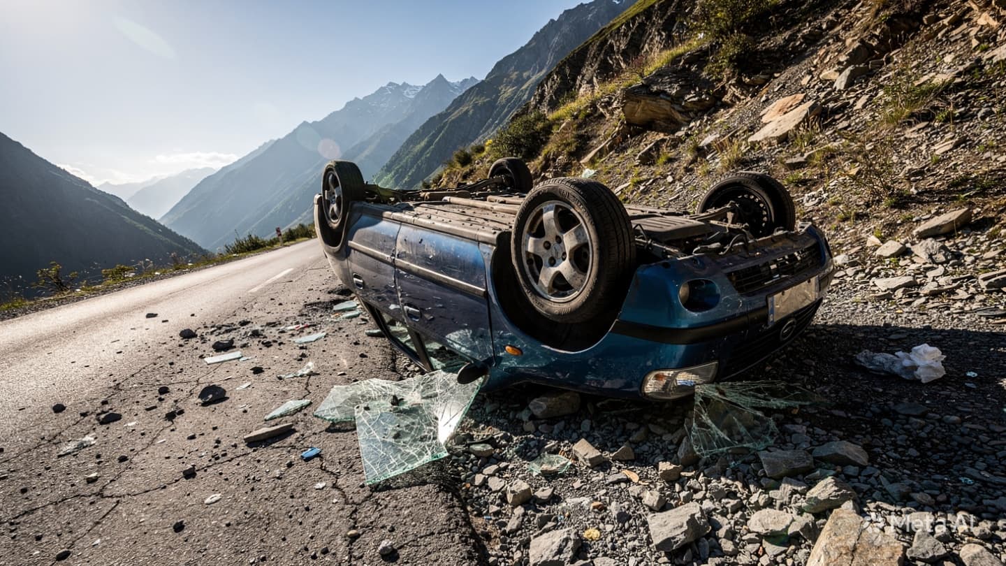 Oman Vehicle Crash: Single Driver Killed In Rollover Incident On Remote Mountain Highway Route Oman Vehicle Crash: Single Driver Killed In Rollover Incident On Remote Mountain Highway Route