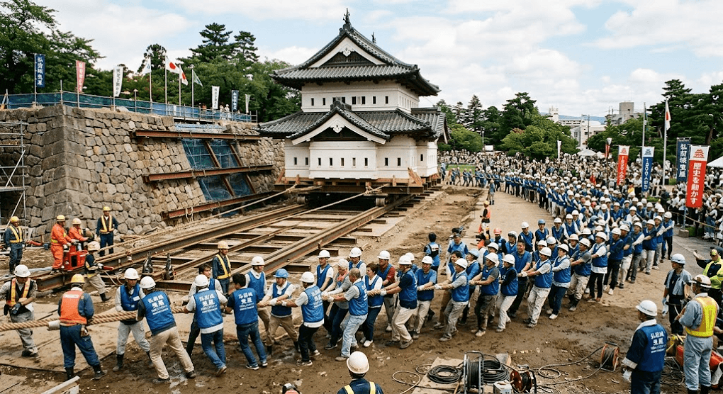 Moving Mountains of History: 1,800 Volunteers Join Forces to Shift Historic Castle in Northern Japan Moving Mountains of History: 1,800 Volunteers Join Forces to Shift Historic Castle in Northern Japan