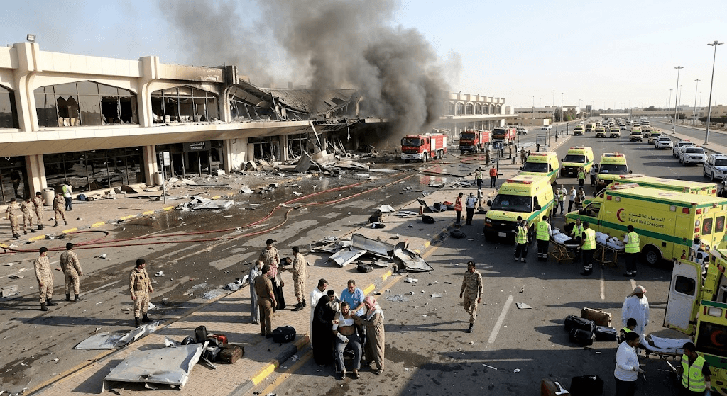 Tragedy at Riyadh Airport: Devastating Attack Leaves 12 Dead and Over 300 Injured Tragedy at Riyadh Airport: Devastating Attack Leaves 12 Dead and Over 300 Injured