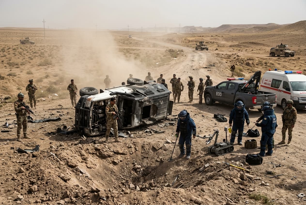 Roadside Bomb Attack Kills Two Security Officers During Highway Patrol Operations Near Kirkuk Roadside Bomb Attack Kills Two Security Officers During Highway Patrol Operations Near Kirkuk