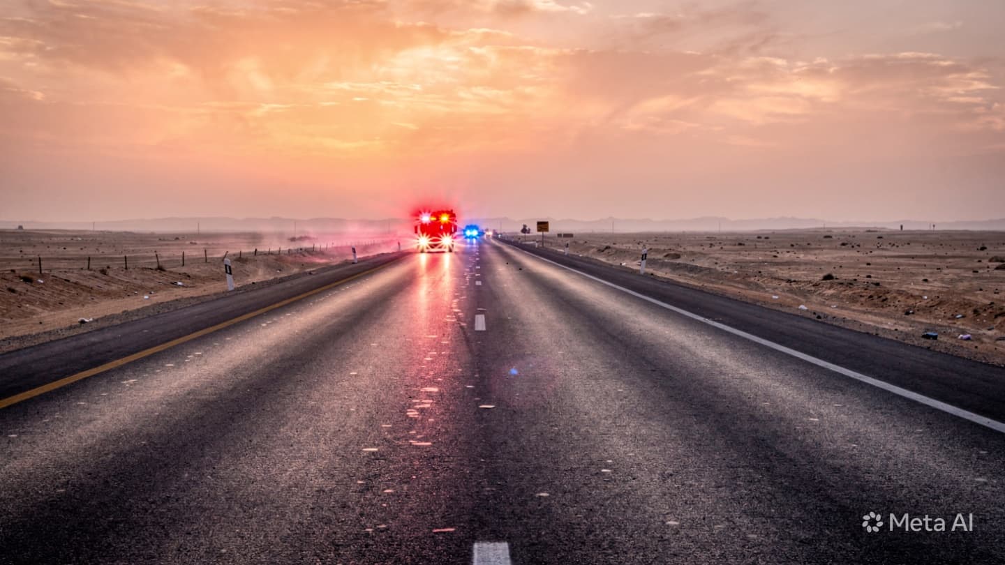 When Asphalt Meets the Desert Sun: A Morning of Fractured Journeys on the Road When Asphalt Meets the Desert Sun: A Morning of Fractured Journeys on the Road
