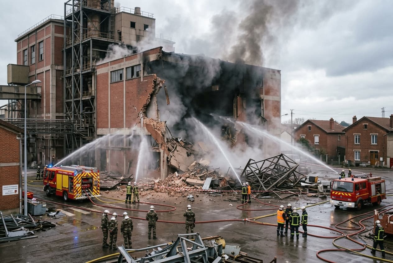 Industrial Boiler Explosion At Lyon Factory Leaves Two Workers Dead, Five Injured, Building Collapses Partially Industrial Boiler Explosion At Lyon Factory Leaves Two Workers Dead, Five Injured, Building Collapses Partially