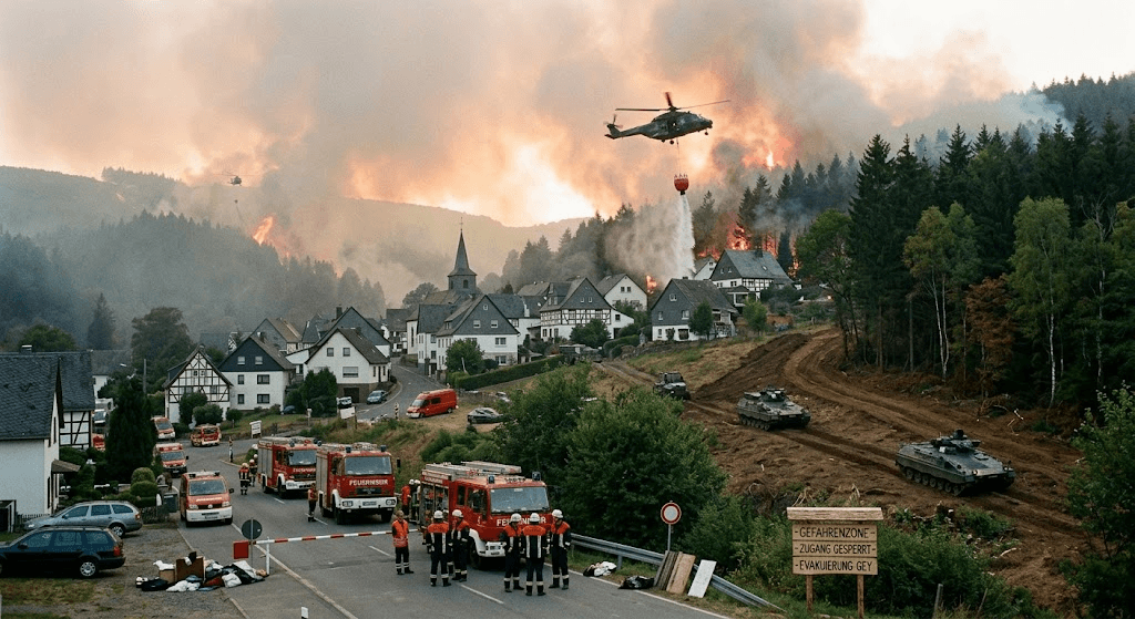 Wildfire Threat: Shifting Winds Force Evacuation of 1,800 Near German Village Wildfire Threat: Shifting Winds Force Evacuation of 1,800 Near German Village