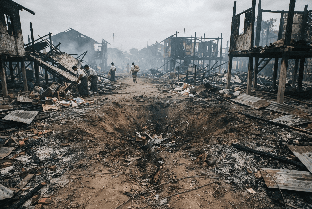 Deadly Airstrike in Rakhine: Myanmar Military Bombs Civilian Areas in Renewed Offensive Against Rebels Deadly Airstrike in Rakhine: Myanmar Military Bombs Civilian Areas in Renewed Offensive Against Rebels