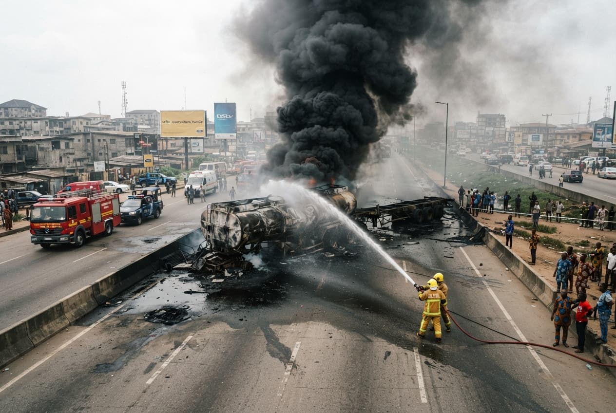 Lagos-Ibadan, Nigeria: Fuel Tanker Explosion Claims Twelve Lives Along Major Commercial Transit Corridor Lagos-Ibadan, Nigeria: Fuel Tanker Explosion Claims Twelve Lives Along Major Commercial Transit Corridor