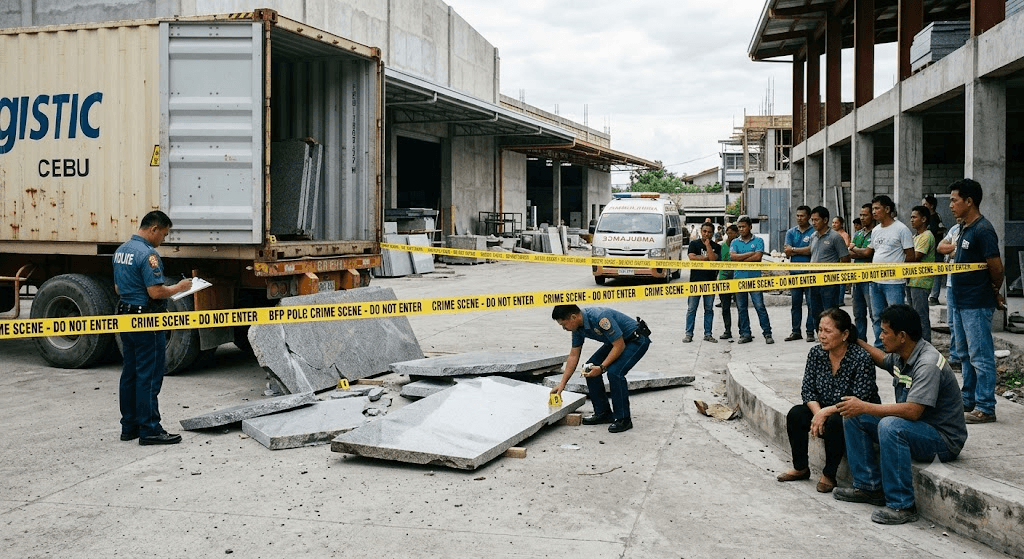 Tragedy in Liloan: 33-Year-Old Worker Crushed to Death by Falling Granite Slabs Tragedy in Liloan: 33-Year-Old Worker Crushed to Death by Falling Granite Slabs