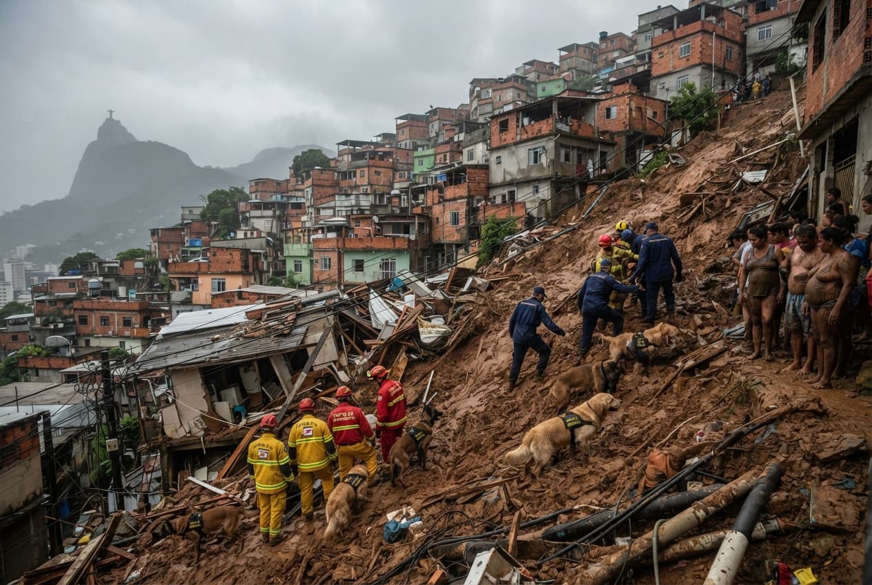 Favela Mudslide Disaster: Torrential Downpours Destroy Hillside Homes In Rio De Janeiro Leaving Five Dead Favela Mudslide Disaster: Torrential Downpours Destroy Hillside Homes In Rio De Janeiro Leaving Five Dead