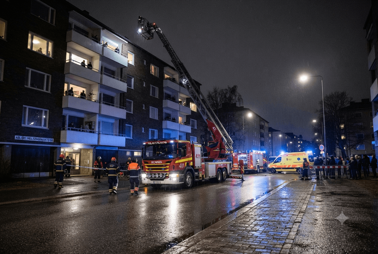 Helsinki Residential Fire: Late-Night Blaze in Capital Apartment Building Leaves One Resident Dead From Smoke Helsinki Residential Fire: Late-Night Blaze in Capital Apartment Building Leaves One Resident Dead From Smoke