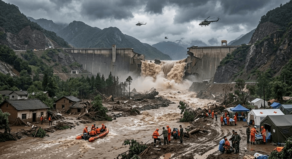 Catastrophe in Nanning: Dam Collapses After Heavy Rain, Unleashing Torrential Surge Catastrophe in Nanning: Dam Collapses After Heavy Rain, Unleashing Torrential Surge