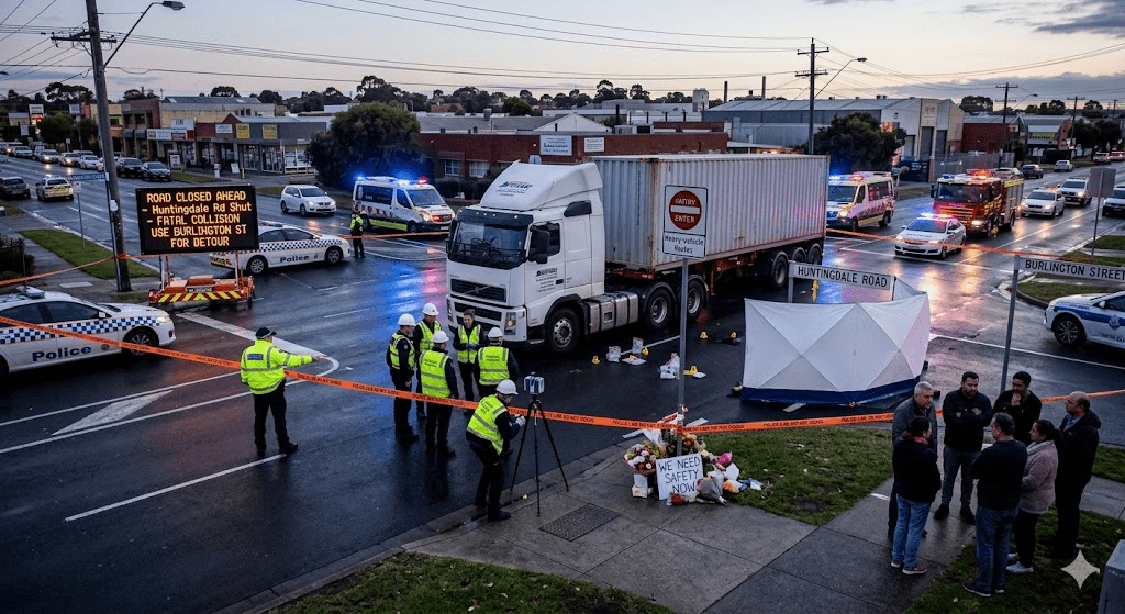 Tragedy in Melbourne’s Southeast: Man Killed by Truck at Notoriously Dangerous Intersection Tragedy in Melbourne’s Southeast: Man Killed by Truck at Notoriously Dangerous Intersection