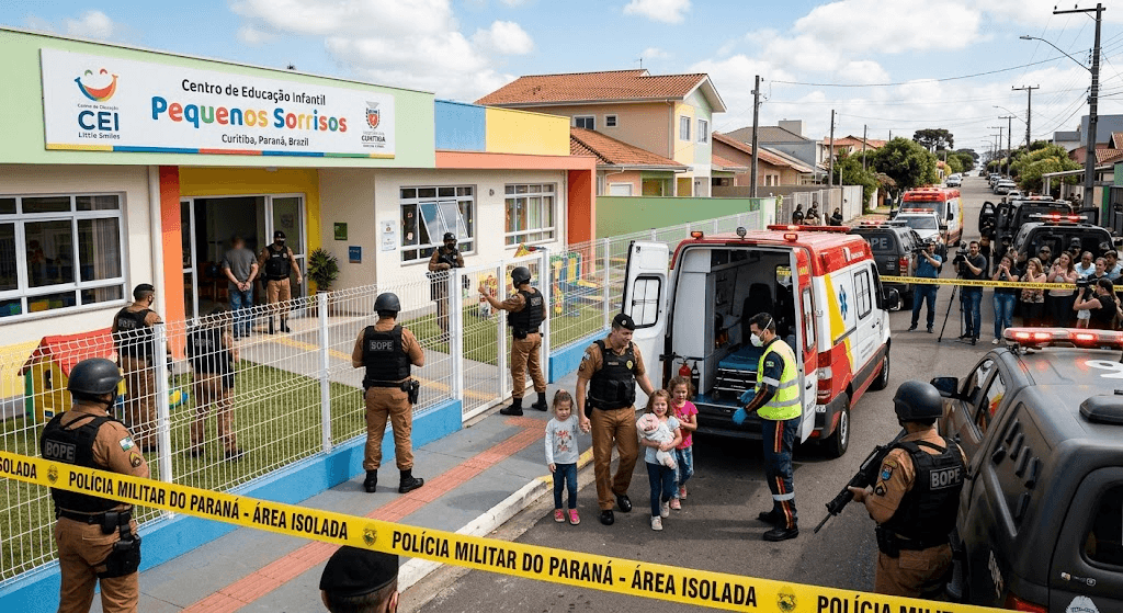 Nightmare in Curitiba: Police Rescue 13 Children After Armed Man Threatens to Burn Daycare Nightmare in Curitiba: Police Rescue 13 Children After Armed Man Threatens to Burn Daycare