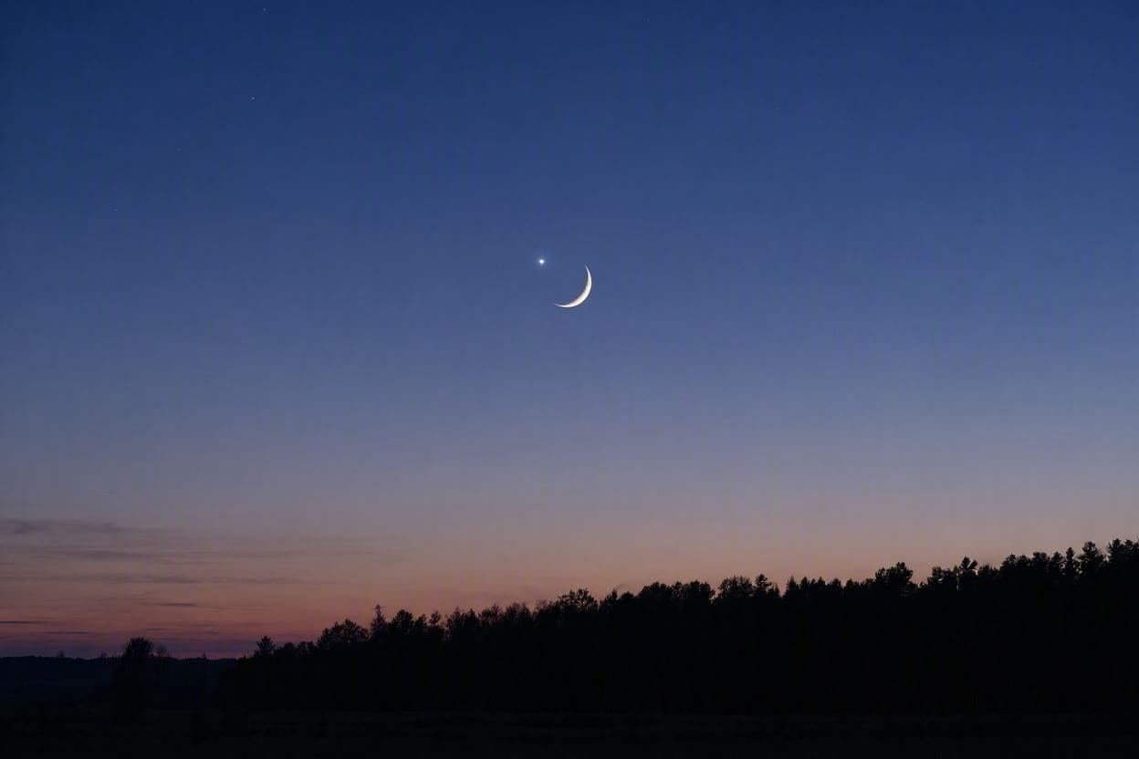 A Twilight Dance: Venus and the Crescent Moon Align A Twilight Dance: Venus and the Crescent Moon Align