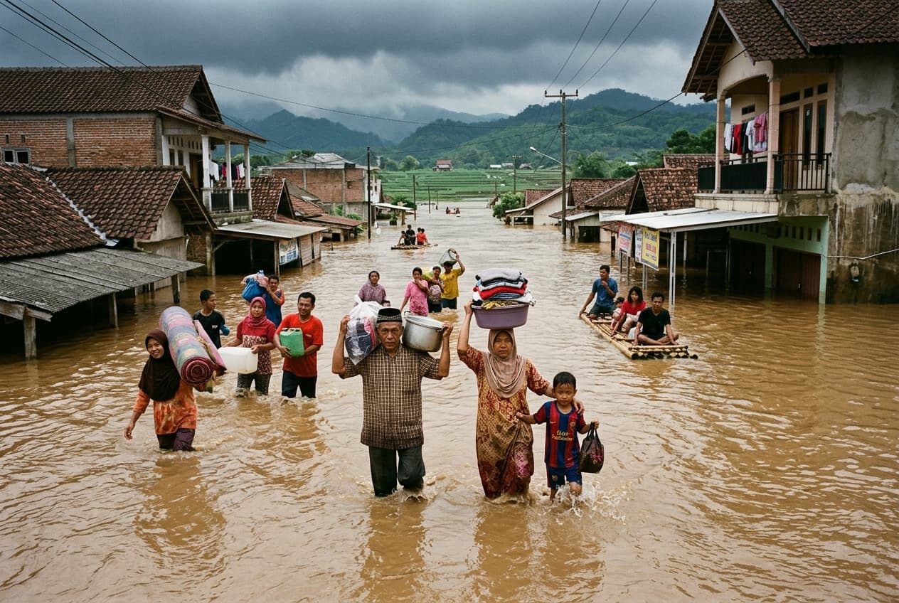 Flooding Crisis Hits West Java Province: Indonesian Officials Evacuate 136 Residents After Relentless Overnight Downpours Flooding Crisis Hits West Java Province: Indonesian Officials Evacuate 136 Residents After Relentless Overnight Downpours