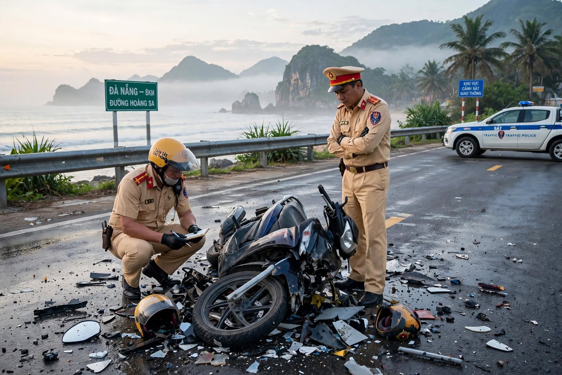 Da Nang Road Tragedy: Motorbike Crash Kills Two Riders, Police Cite Speed on Coastal Curve Da Nang Road Tragedy: Motorbike Crash Kills Two Riders, Police Cite Speed on Coastal Curve