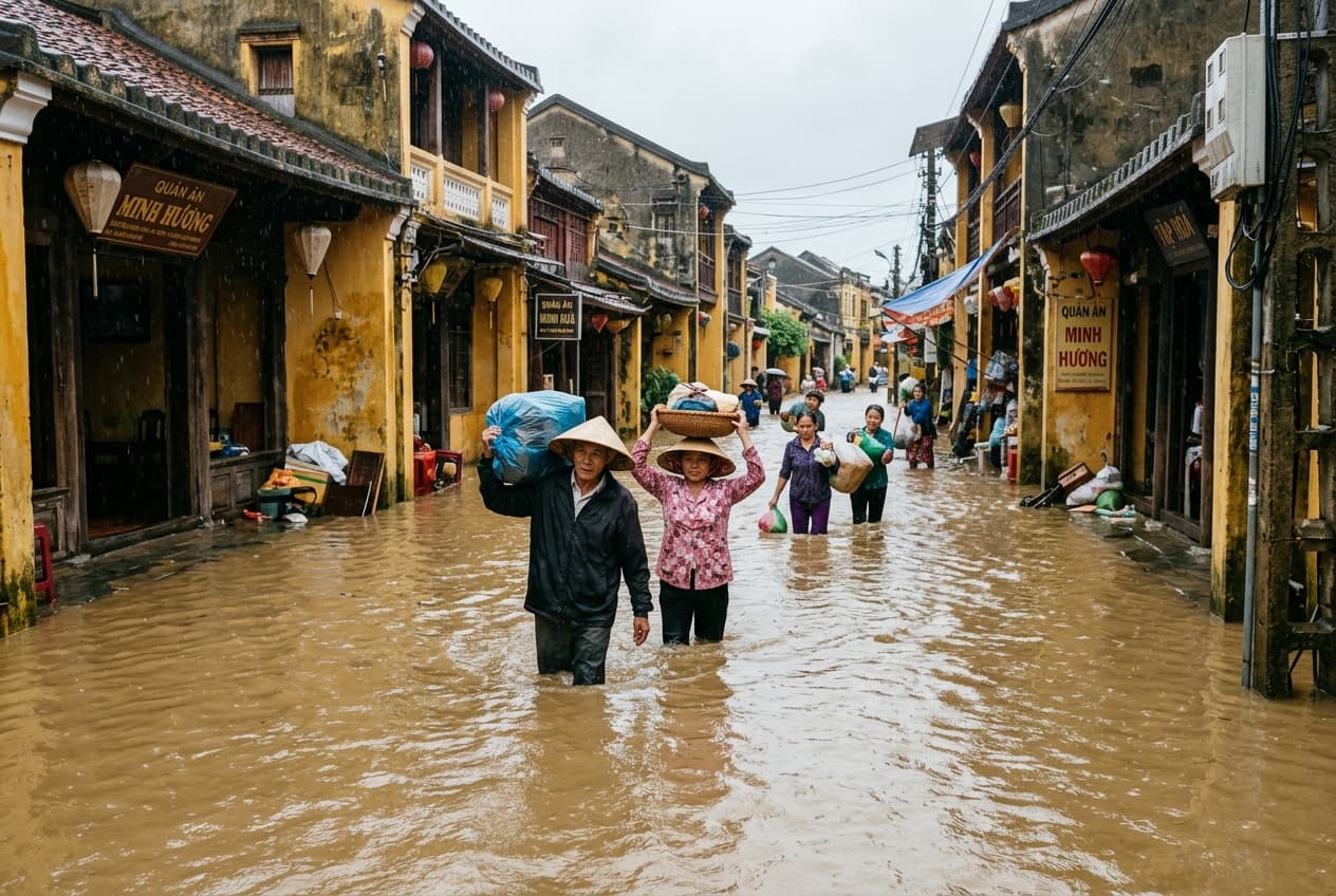 Central Vietnam Under Water as Flash Floods Kill 8, Force Hundreds From Homes, Cut National Highway Central Vietnam Under Water as Flash Floods Kill 8, Force Hundreds From Homes, Cut National Highway