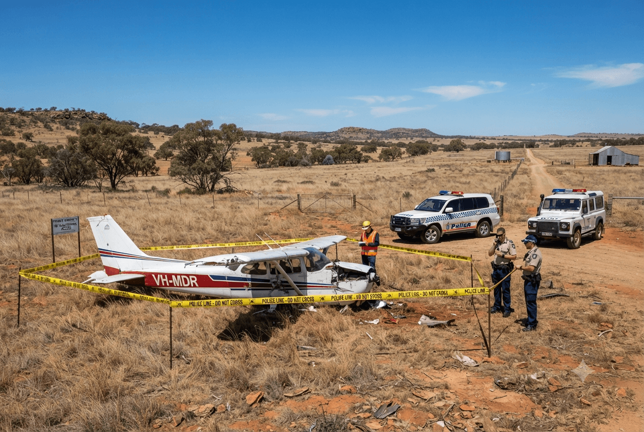 Outback Flight Tragedy: Engine Failure Causes Fatal Light Plane Crash in Queensland Outback Flight Tragedy: Engine Failure Causes Fatal Light Plane Crash in Queensland