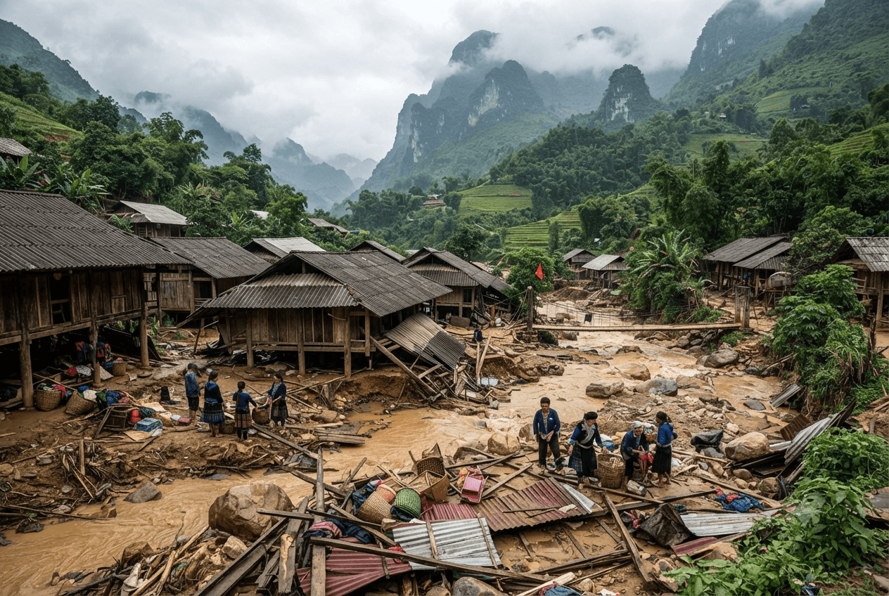 Northern Vietnam Disaster: Four Dead and Four Missing After Flash Floods Hit Lai Chau Northern Vietnam Disaster: Four Dead and Four Missing After Flash Floods Hit Lai Chau