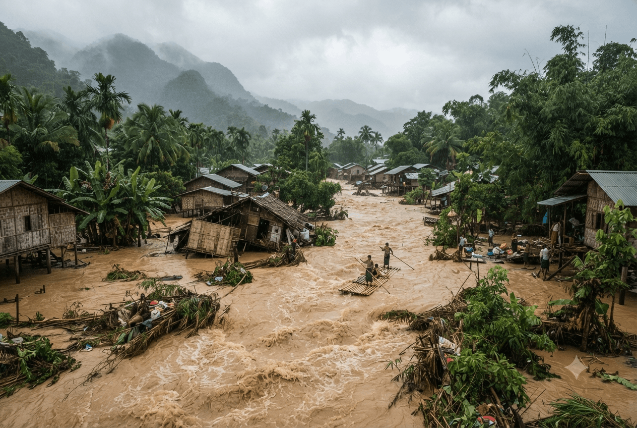 Northern Myanmar Disaster: Flooding Submerges Multiple Homes In Kachin State Leaving Three People Missing Northern Myanmar Disaster: Flooding Submerges Multiple Homes In Kachin State Leaving Three People Missing