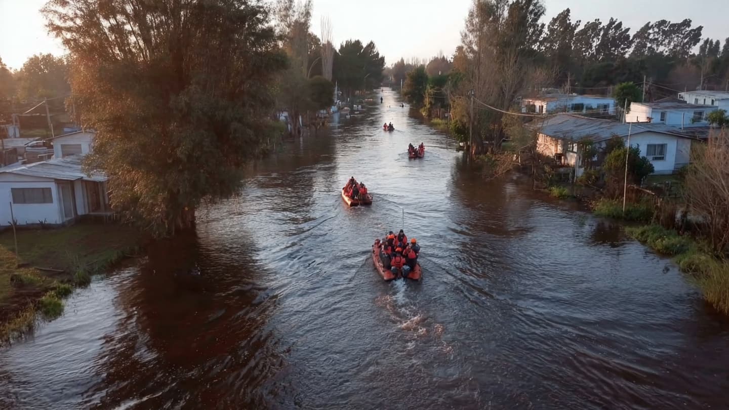 Between Overflowing Riverbanks And Silent Farmlands, Northern Uruguay Faced Another Difficult Flooding Emergency Yesterday Between Overflowing Riverbanks And Silent Farmlands, Northern Uruguay Faced Another Difficult Flooding Emergency Yesterday