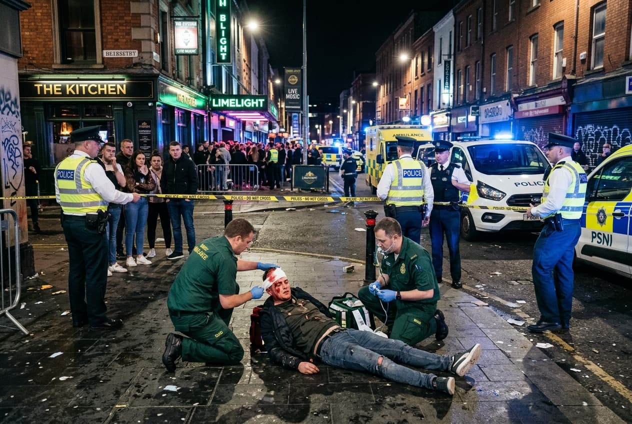 Nightclub Brawl in Belfast: Violent Street Altercation Outside Night Establishment Leaves One With Traumatic Head Injury Nightclub Brawl in Belfast: Violent Street Altercation Outside Night Establishment Leaves One With Traumatic Head Injury