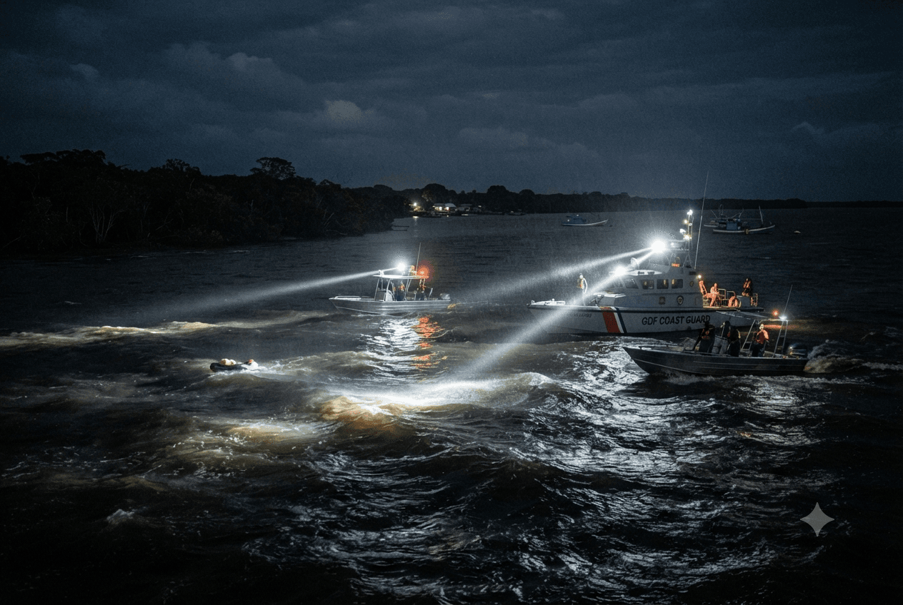 Guyana Ferry Disaster: Sixty-Seven Rescued and Sixty-Six Missing After Ship Sinks Near Pomeroon Guyana Ferry Disaster: Sixty-Seven Rescued and Sixty-Six Missing After Ship Sinks Near Pomeroon