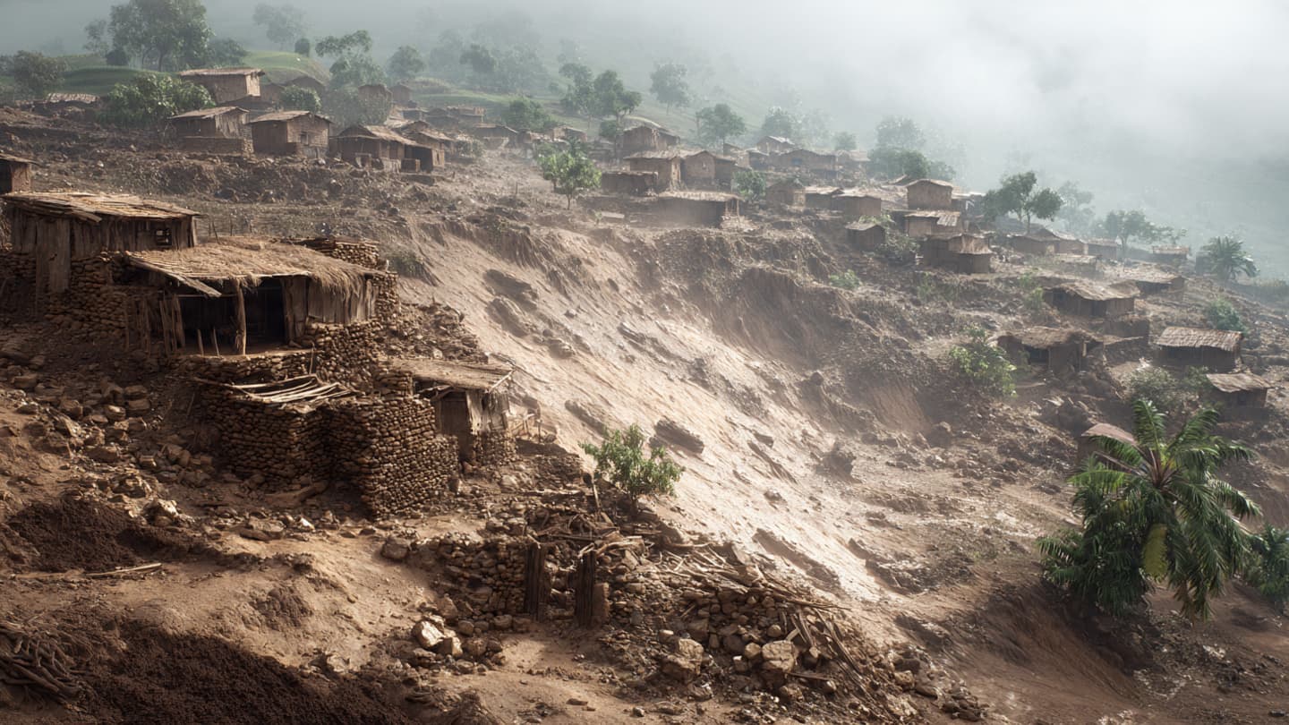 Between Hillside Homes And Saturated Ground, Cameroon Landslides Cause Severe Impact Between Hillside Homes And Saturated Ground, Cameroon Landslides Cause Severe Impact