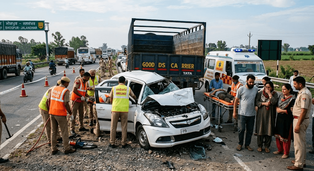 Tragic Punjab Highway Crash: 2 Srinagar Residents Among 3 Killed in Bhogpur Road Accident Tragic Punjab Highway Crash: 2 Srinagar Residents Among 3 Killed in Bhogpur Road Accident
