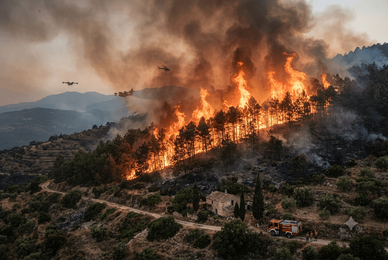 Wildfire Crisis: Massive Blazes Force Mass Evacuations Across Southern France and Spain, Killing Two Firefighters Wildfire Crisis: Massive Blazes Force Mass Evacuations Across Southern France and Spain, Killing Two Firefighters