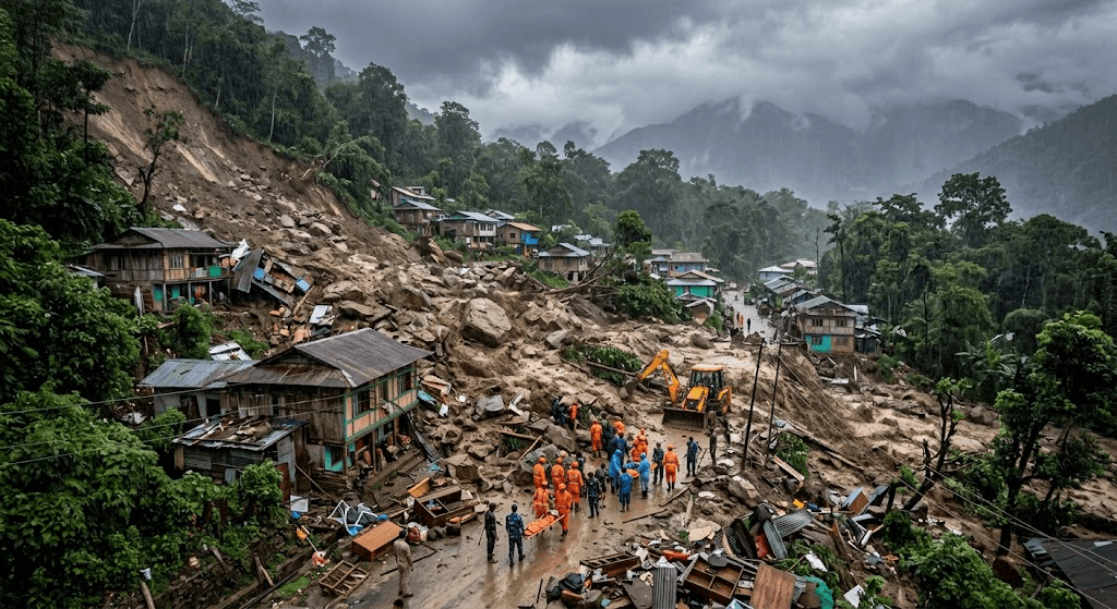 Disaster in Sikkim: Torrential Rains Trigger Devastating Landslide in Rimbi Village Disaster in Sikkim: Torrential Rains Trigger Devastating Landslide in Rimbi Village