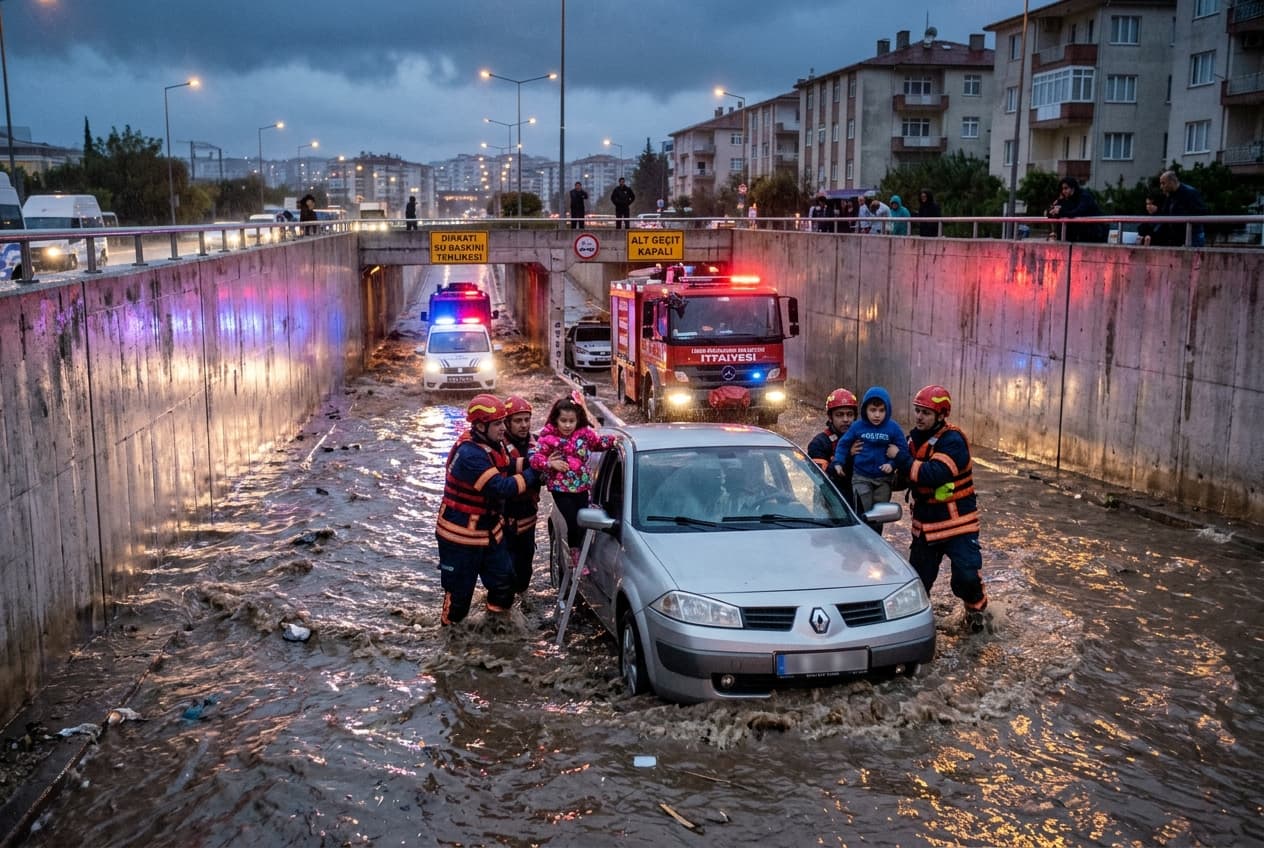 Western Turkey Floods Leave One Dead, Four Rescued, Homes Submerged, Emergency Teams Pump Basements Western Turkey Floods Leave One Dead, Four Rescued, Homes Submerged, Emergency Teams Pump Basements