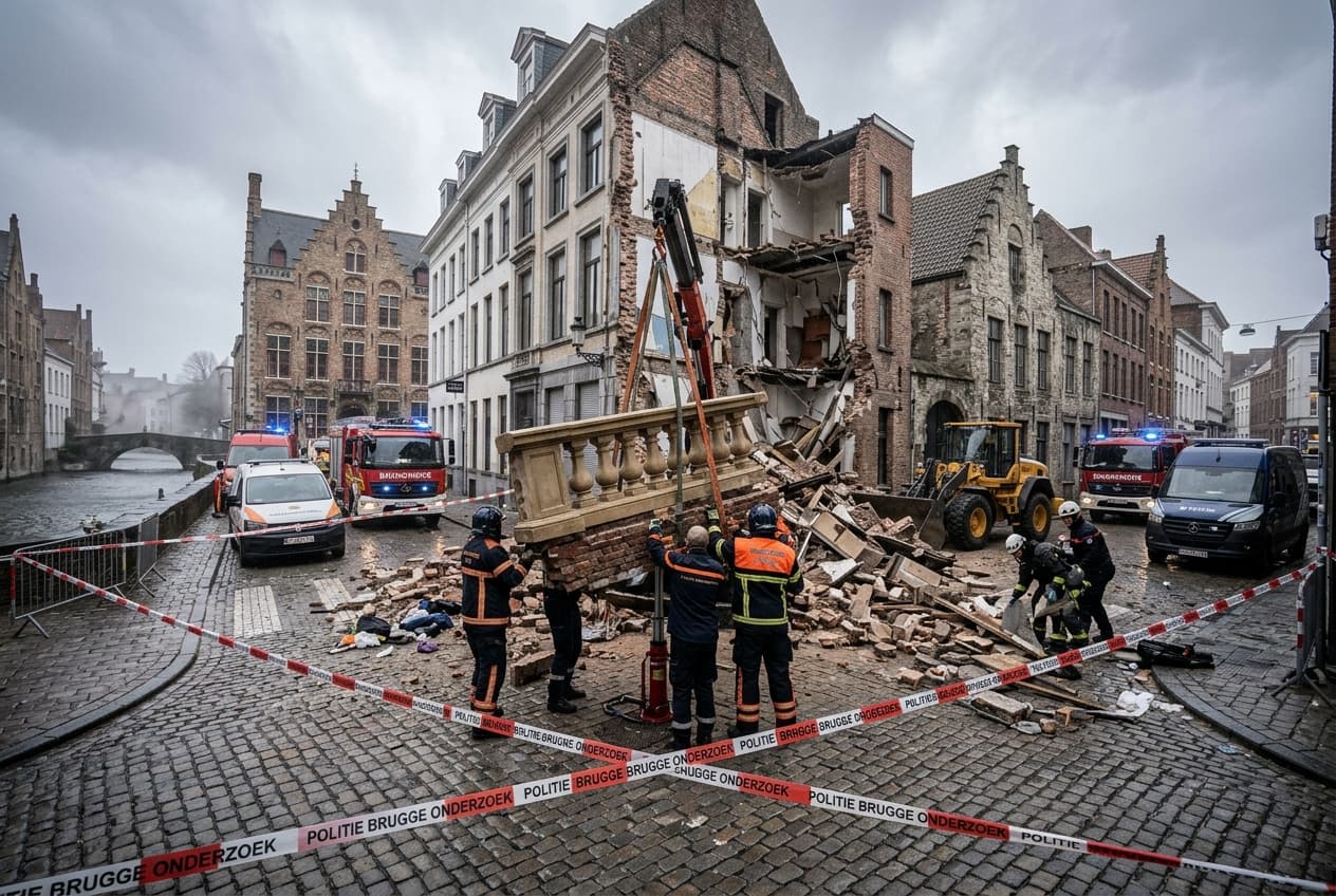 Historic Building Facade Falls In Bruges Storm, Crushes Passing Pedestrian, Leaves One Dead Historic Building Facade Falls In Bruges Storm, Crushes Passing Pedestrian, Leaves One Dead