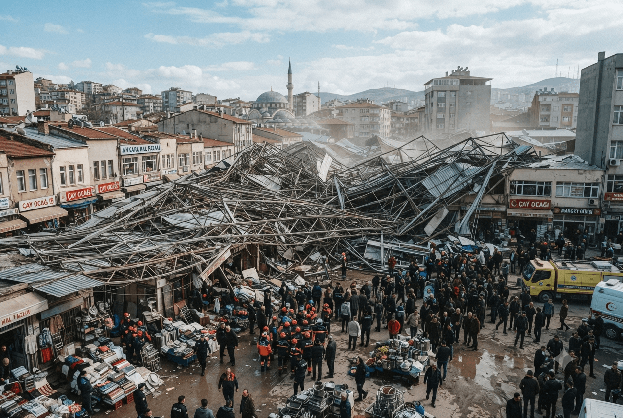 Fatal Weather Incident: Structural Collapse at Crowded Bazaar Kills Five During Torrential Rains Fatal Weather Incident: Structural Collapse at Crowded Bazaar Kills Five During Torrential Rains