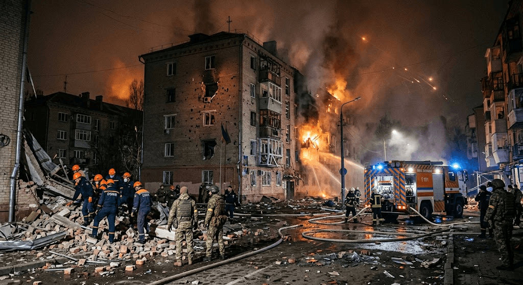 Deadly Night Sky: Russia Unleashes Massive Drone and Missile Barrage Across Ukraine, Killing 8 Deadly Night Sky: Russia Unleashes Massive Drone and Missile Barrage Across Ukraine, Killing 8