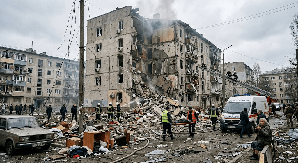 Deadly Russian Bombing Hits Kharkiv Residential Area, Leaving 6 Dead and Dozens Wounded Deadly Russian Bombing Hits Kharkiv Residential Area, Leaving 6 Dead and Dozens Wounded